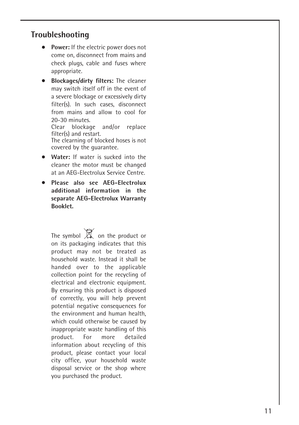 Troubleshooting | AEG ELECTROLUX 460 User Manual | Page 8 / 9