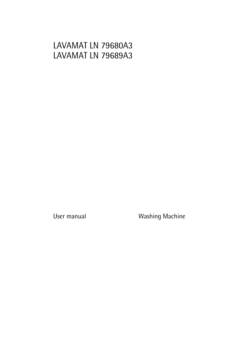 AEG LAVAMAT LN 79689A3 User Manual | 40 pages