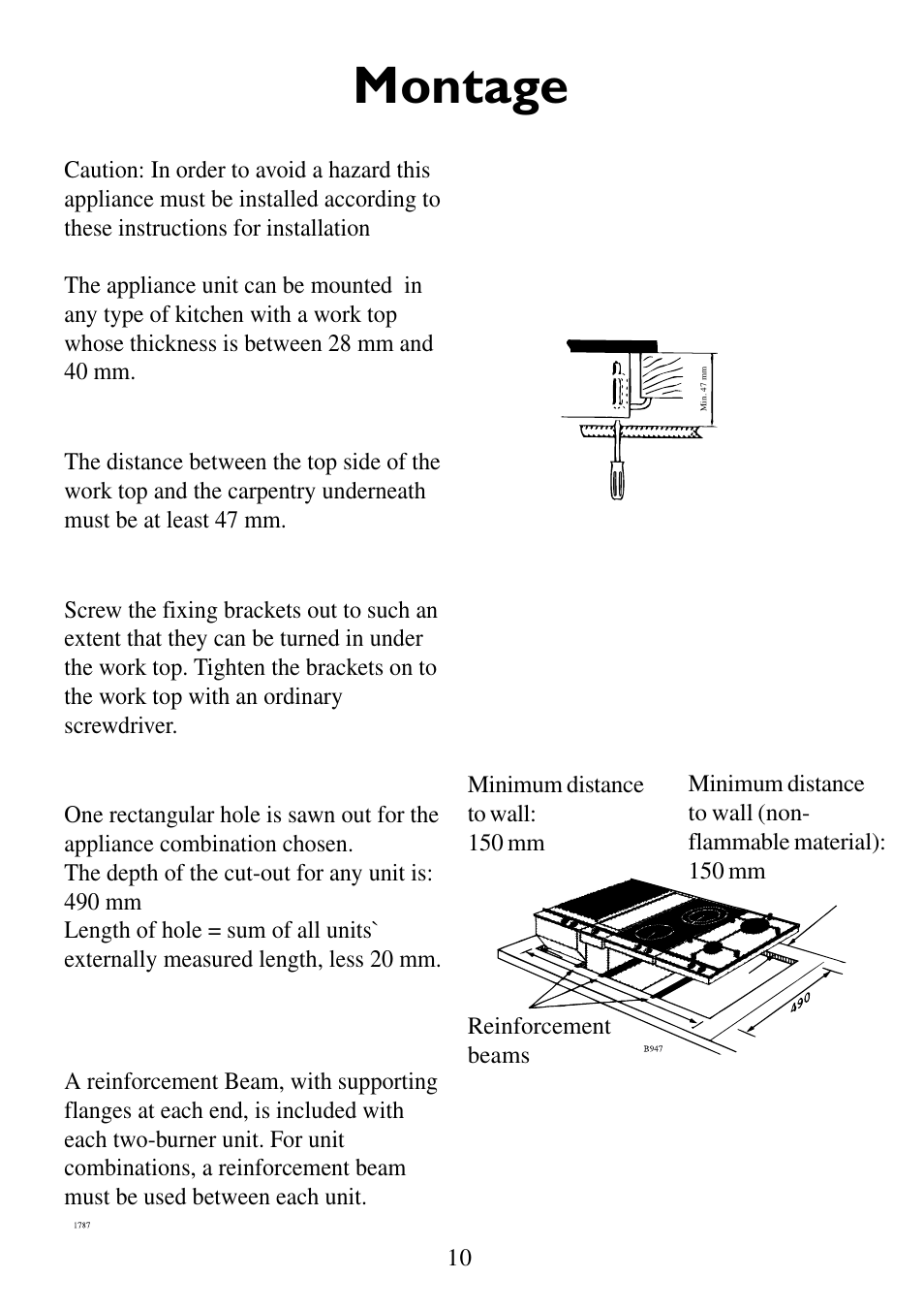 Montage | AEG 231GR-M RU 949600674 User Manual | Page 10 / 16