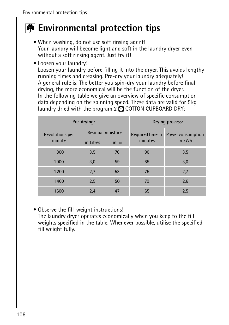 2 environmental protection tips | AEG LAVATHERM T500 User Manual | Page 10 / 32
