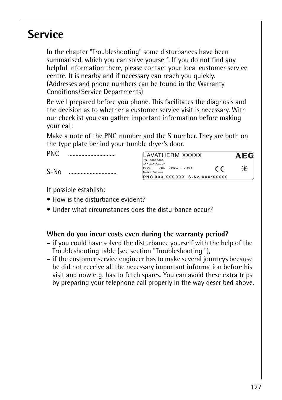 Service | AEG LAVATHERM T500 User Manual | Page 31 / 32