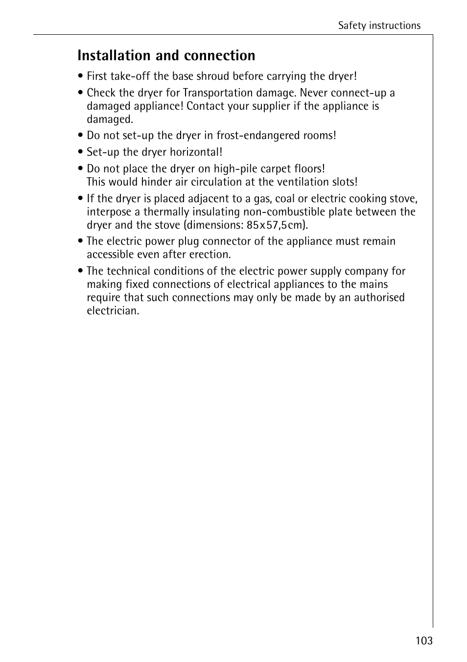 Installation and connection | AEG LAVATHERM T500 User Manual | Page 7 / 32