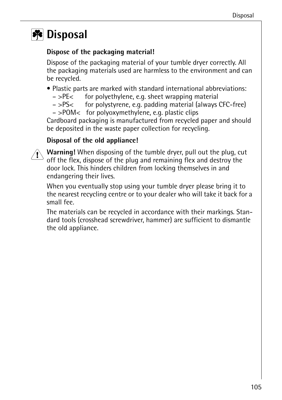 2 disposal | AEG LAVATHERM T500 User Manual | Page 9 / 32