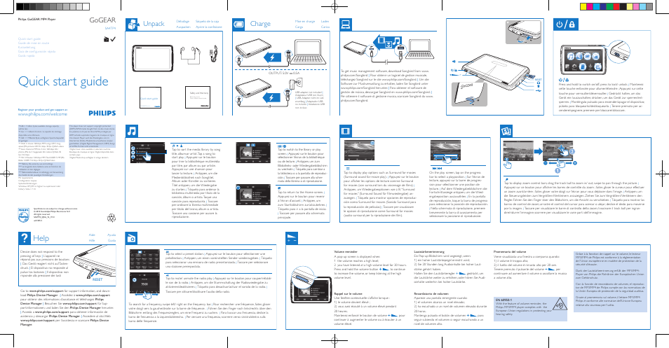 Philips GoGEAR Reproductor de vídeo y MP3 User Manual | 2 pages