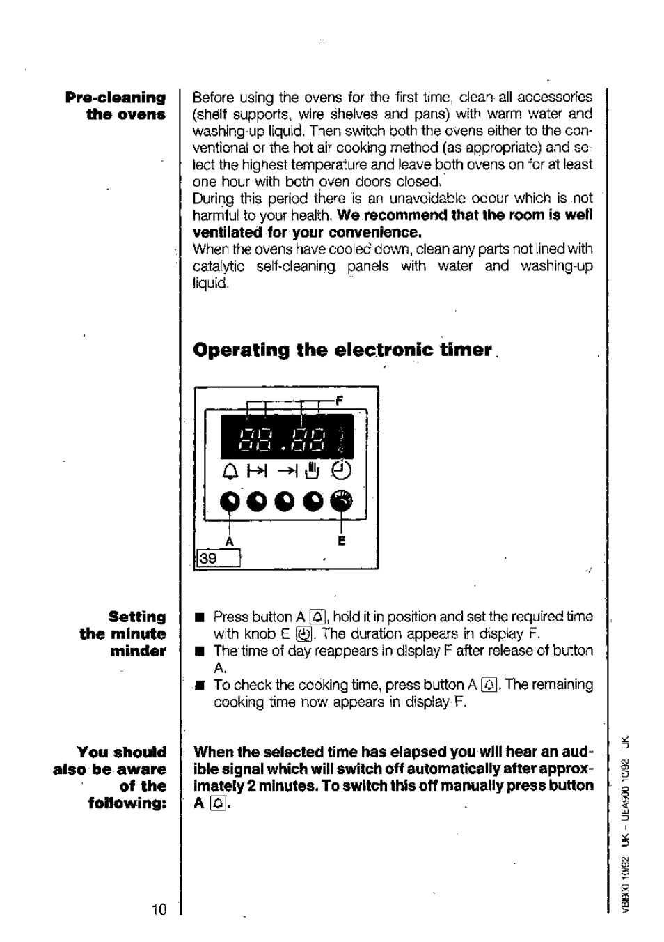 Operating the electronic timer, Atói, Switching on the electronic timer | 1 1 i l, O ^ è 0 | AEG 318V User Manual | Page 10 / 40