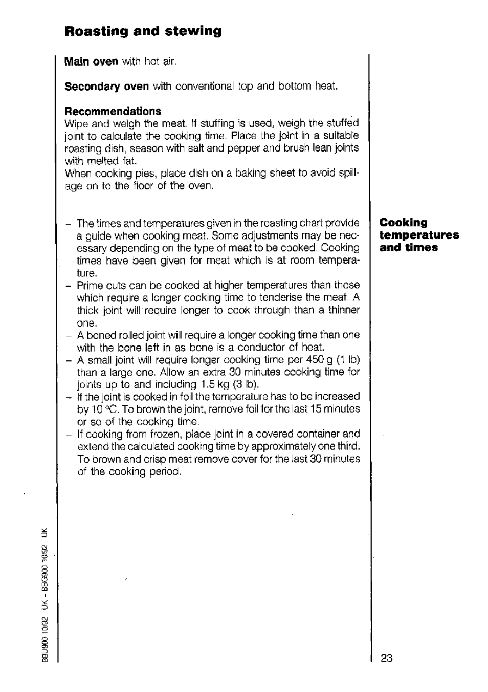 Roasting and stewing | AEG 318V User Manual | Page 23 / 40