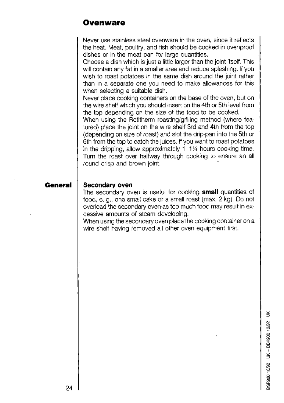 Ovenware | AEG 318V User Manual | Page 24 / 40