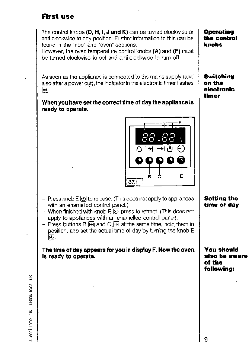 First use | AEG 318V User Manual | Page 9 / 40