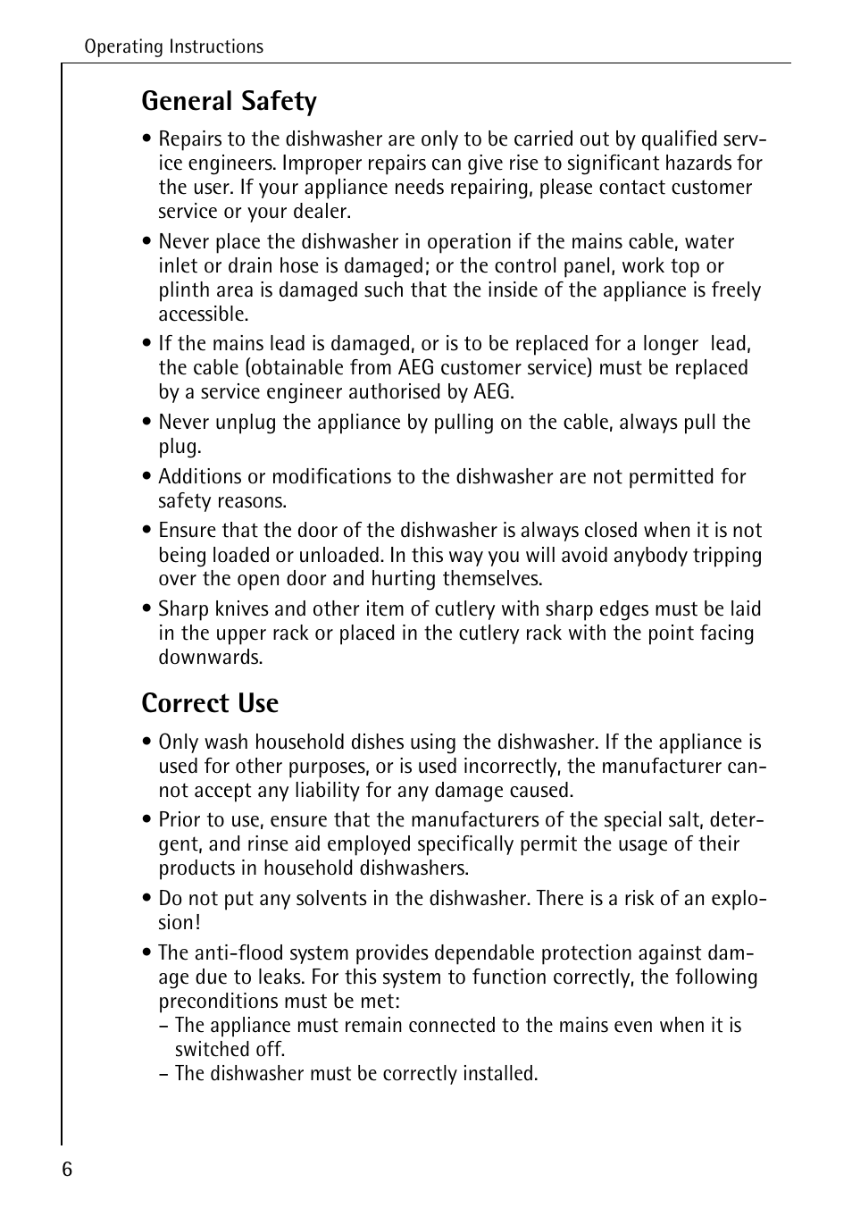General safety, Correct use | AEG KO_FAVORIT 5270 I User Manual | Page 6 / 44