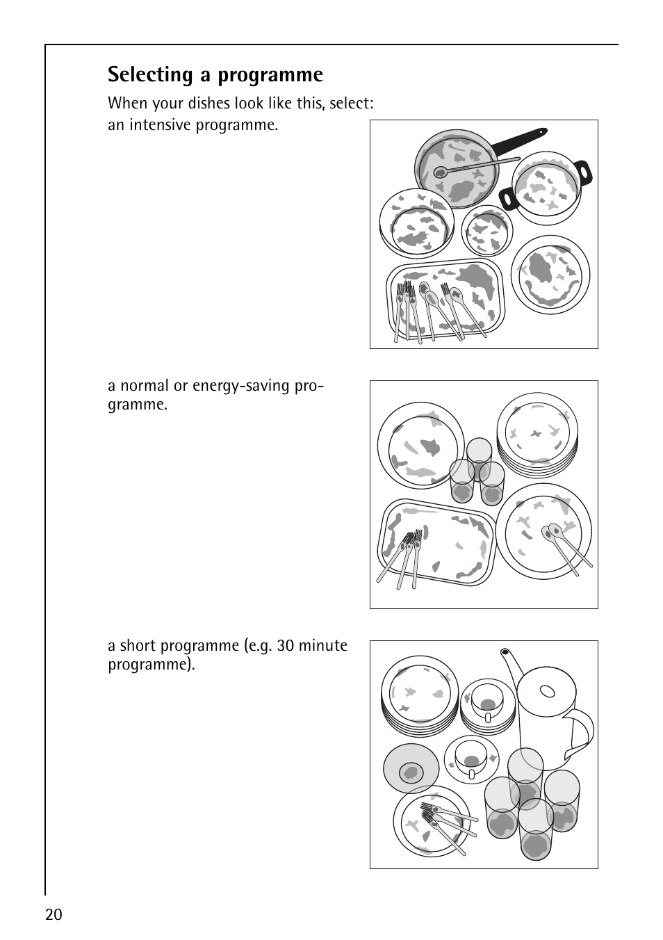 Selecting a programme | AEG Favorit 40660 User Manual | Page 20 / 44