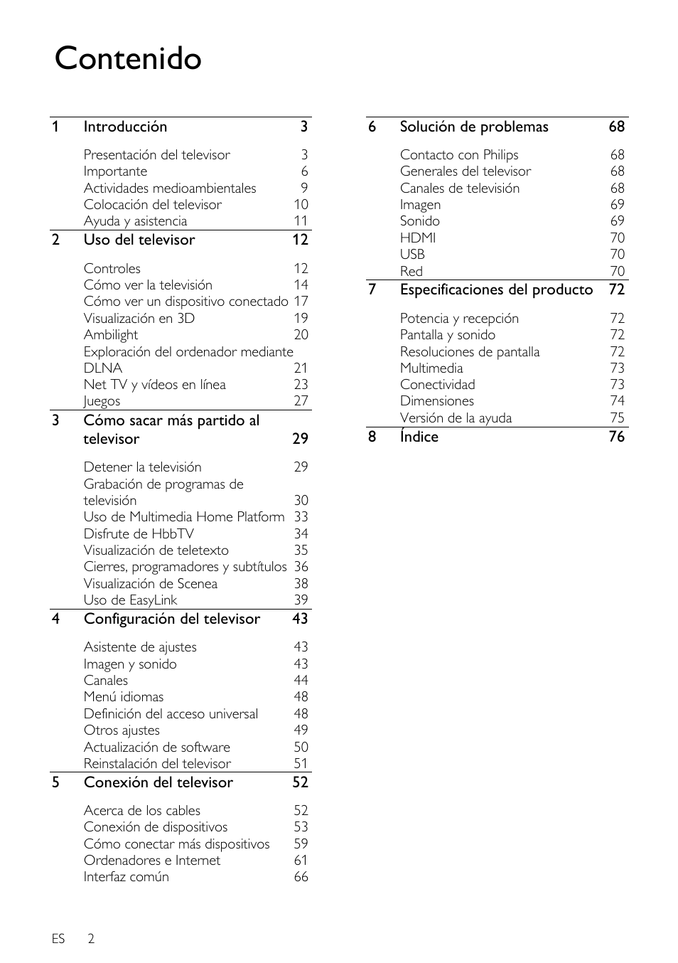 Philips DesignLine Edge Televisor Smart LED User Manual | Page 4 / 81