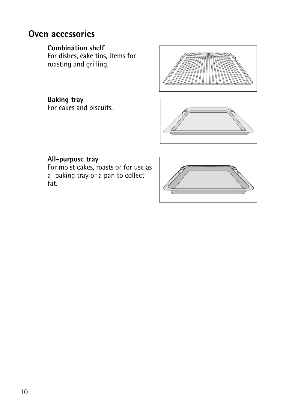 Oven accessories | AEG COMPETENCE B4101-4 User Manual | Page 10 / 52