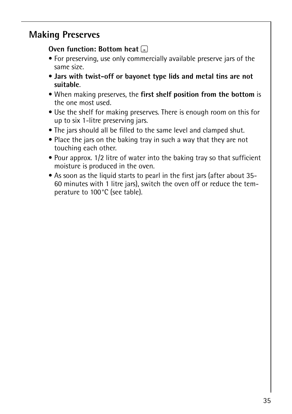 Making preserves | AEG COMPETENCE B4101-4 User Manual | Page 35 / 52