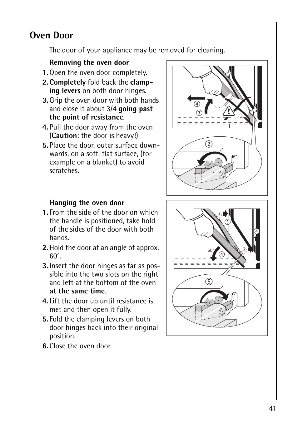 Oven door | AEG COMPETENCE B4101-4 User Manual | Page 41 / 52
