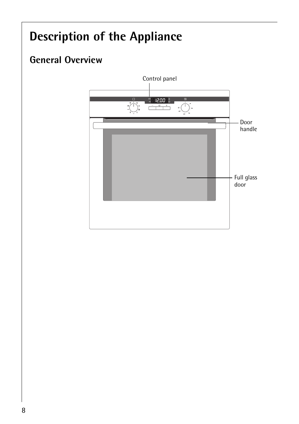 Description of the appliance, General overview | AEG COMPETENCE B4101-4 User Manual | Page 8 / 52