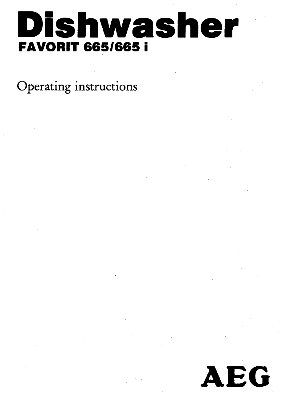 AEG FAVORIT 665 User Manual | 24 pages