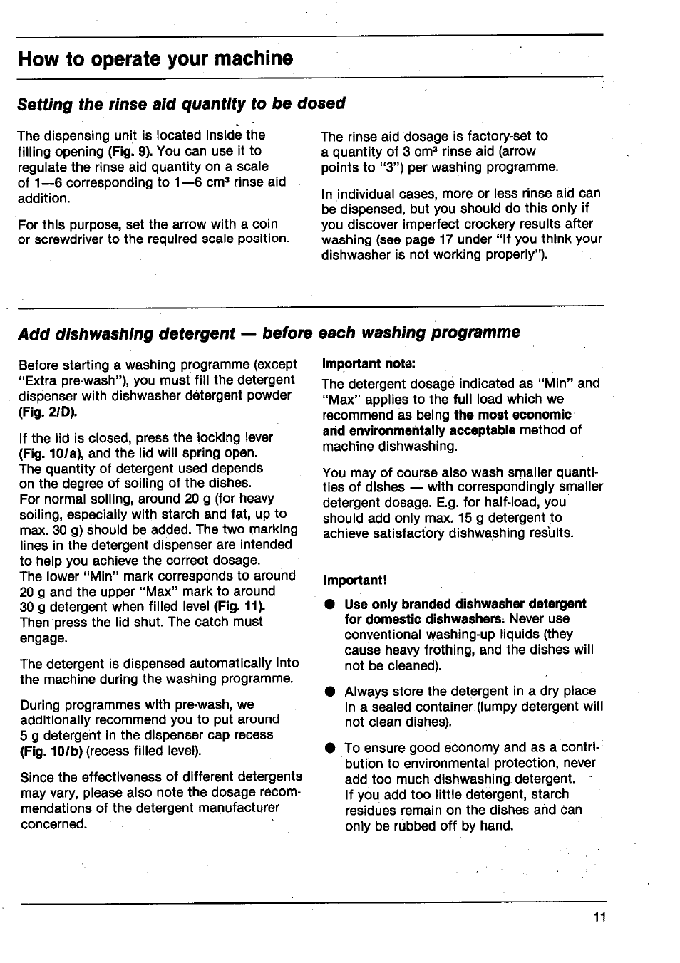How to operate your machine | AEG FAVORIT 665 User Manual | Page 11 / 24