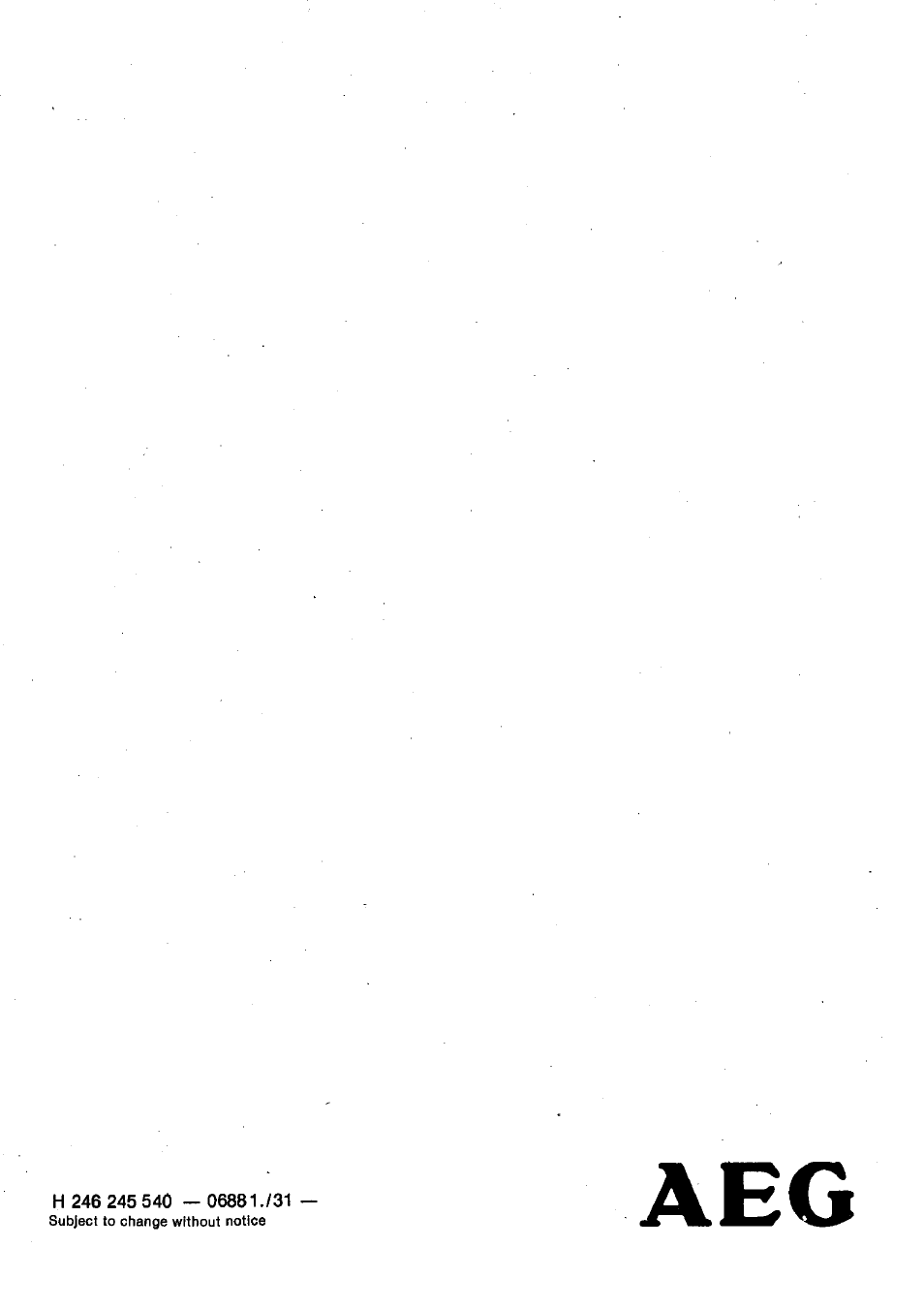 AEG FAVORIT 665 User Manual | Page 24 / 24