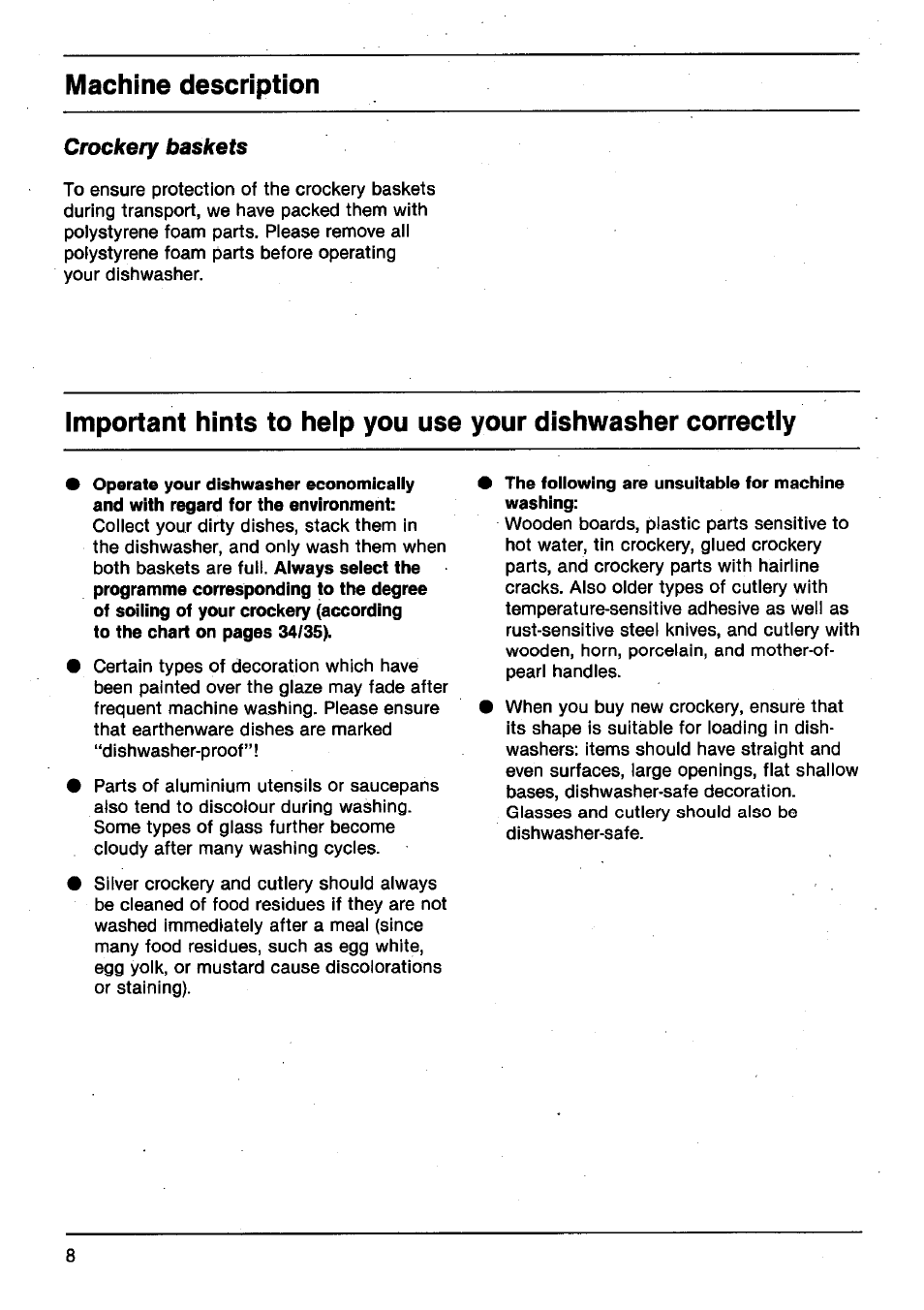 Machine description | AEG FAVORIT 665 User Manual | Page 8 / 24