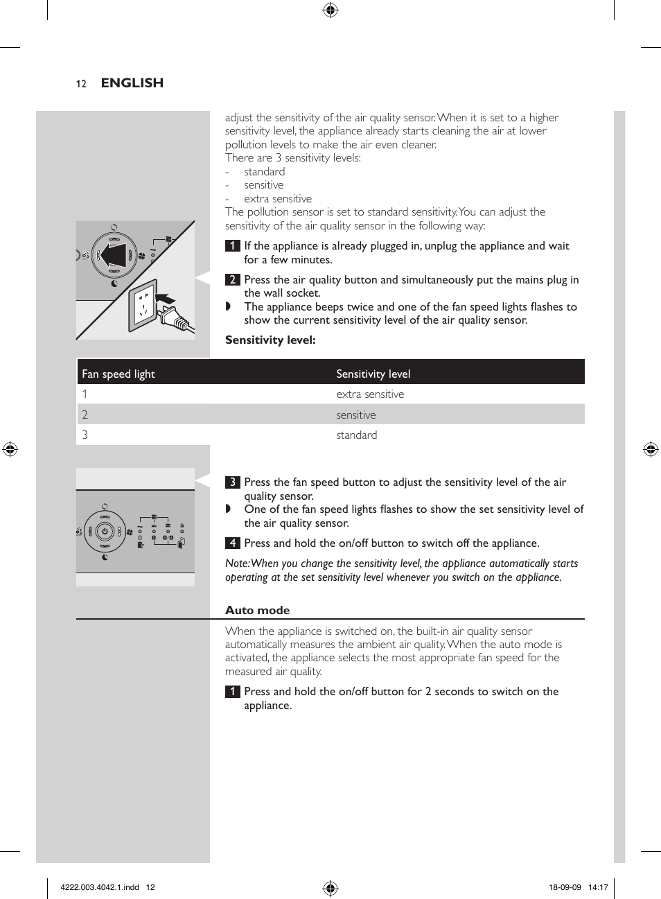 Philips Purificador de aire User Manual | Page 12 / 42