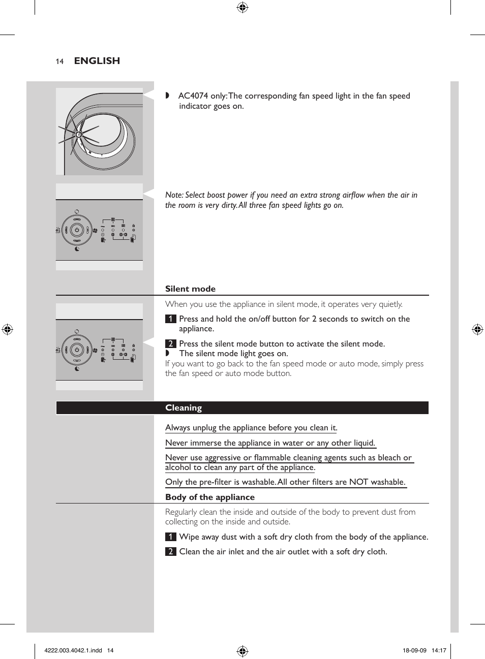 Philips Purificador de aire User Manual | Page 14 / 42