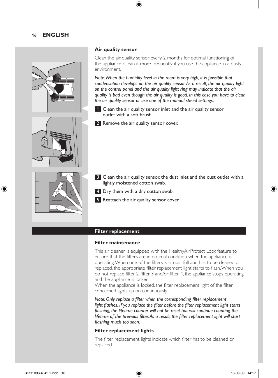 Philips Purificador de aire User Manual | Page 16 / 42