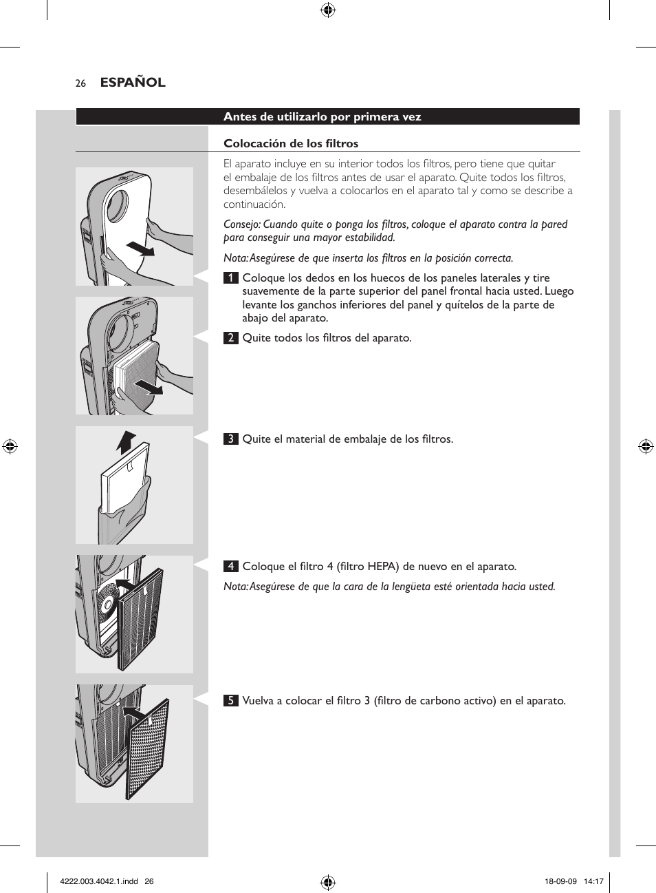 Philips Purificador de aire User Manual | Page 26 / 42