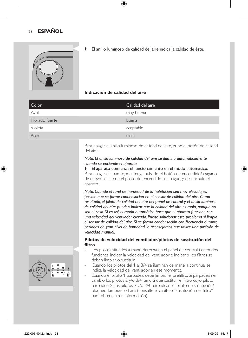 Philips Purificador de aire User Manual | Page 28 / 42