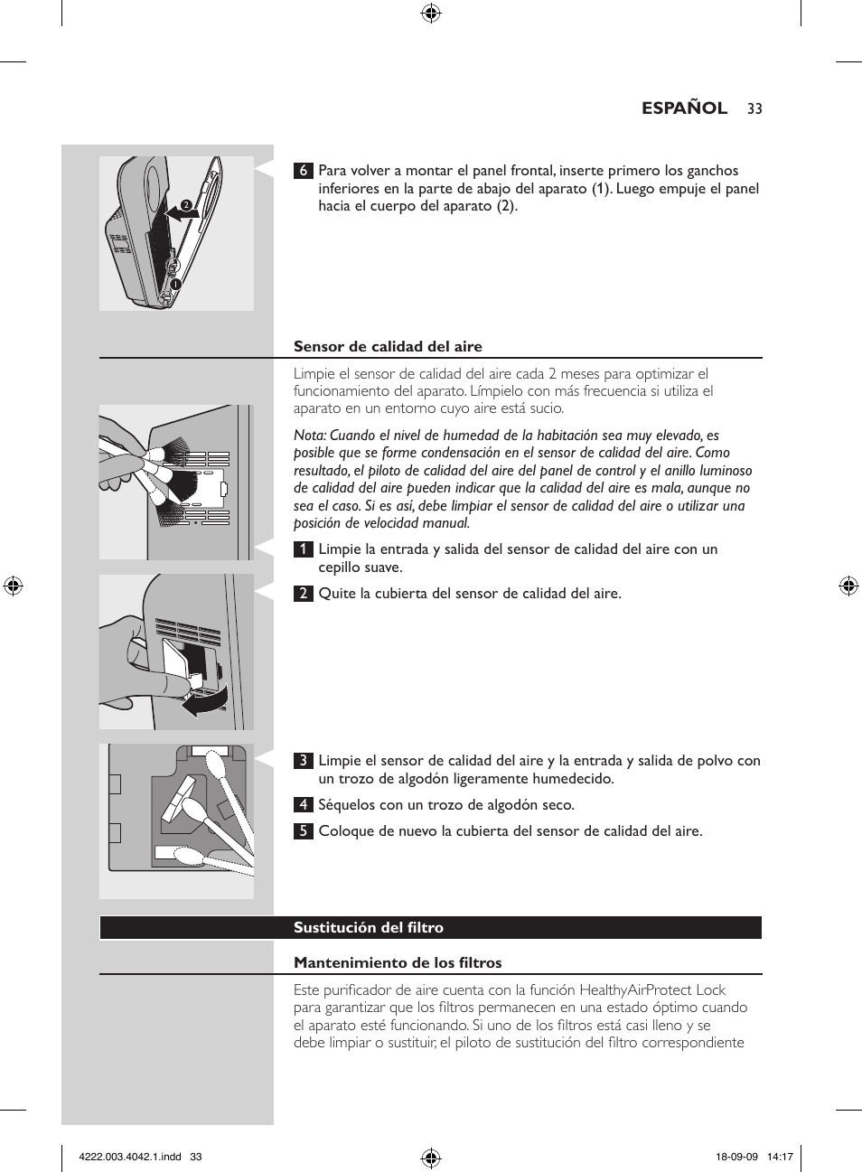 Philips Purificador de aire User Manual | Page 33 / 42