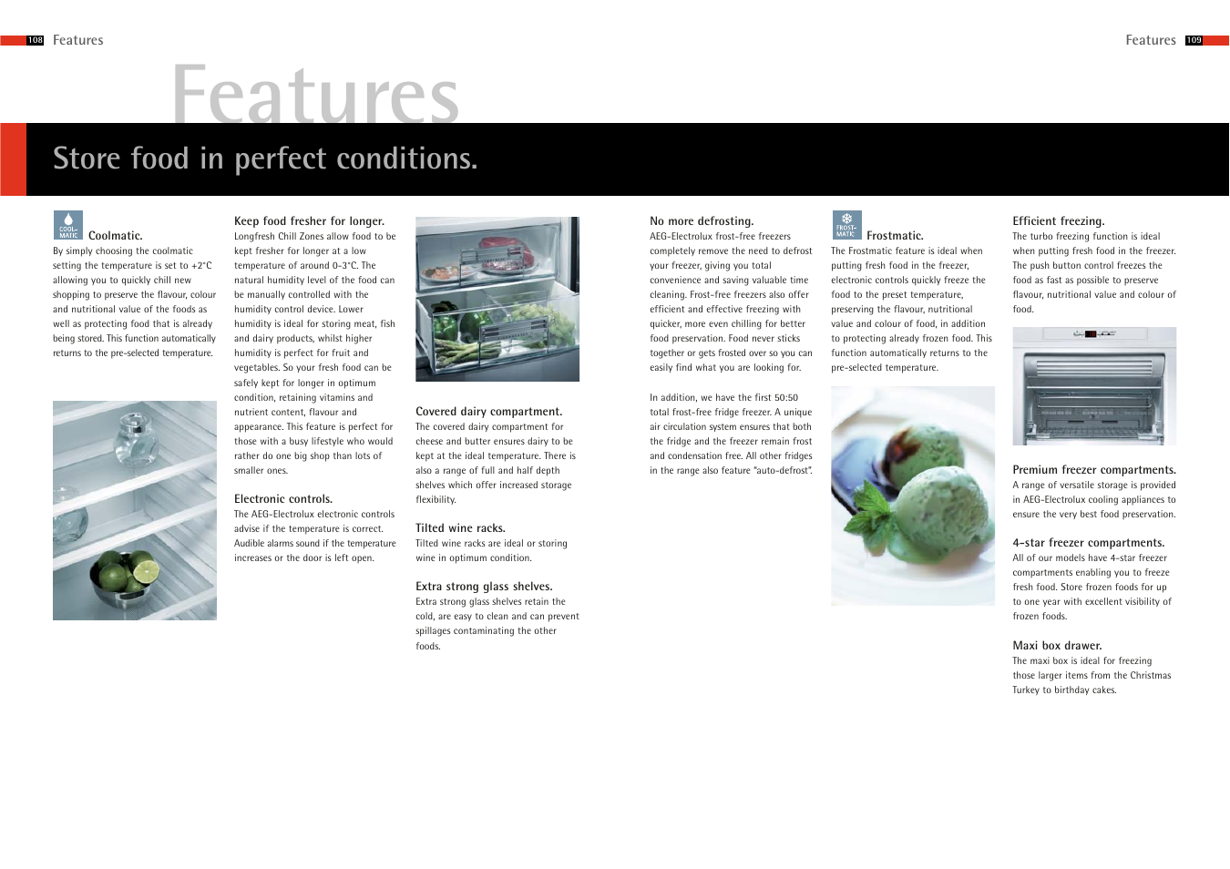 Features, Store food in perfect conditions | AEG Cooling 105 User Manual | Page 3 / 9