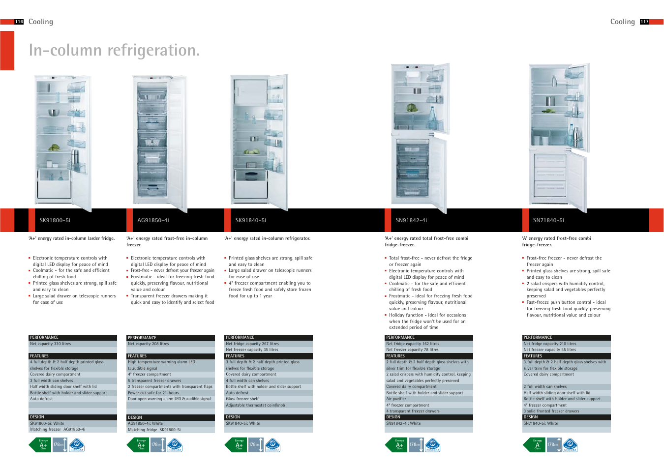 In-column refrigeration, Cooling | AEG Cooling 105 User Manual | Page 7 / 9