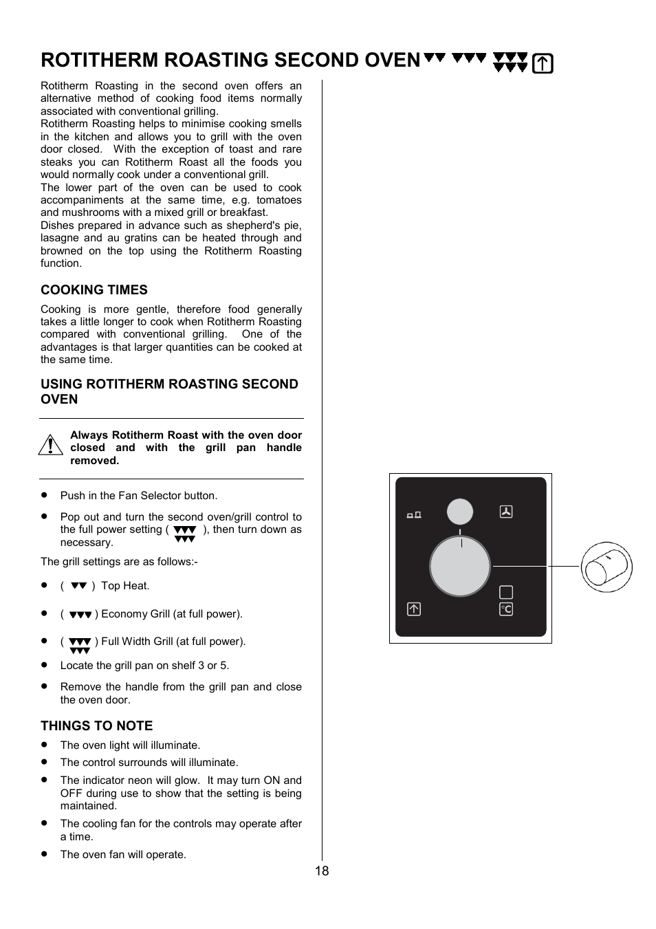 Rotitherm roasting second oven | AEG COMPETENCE 311704300 User Manual | Page 18 / 48