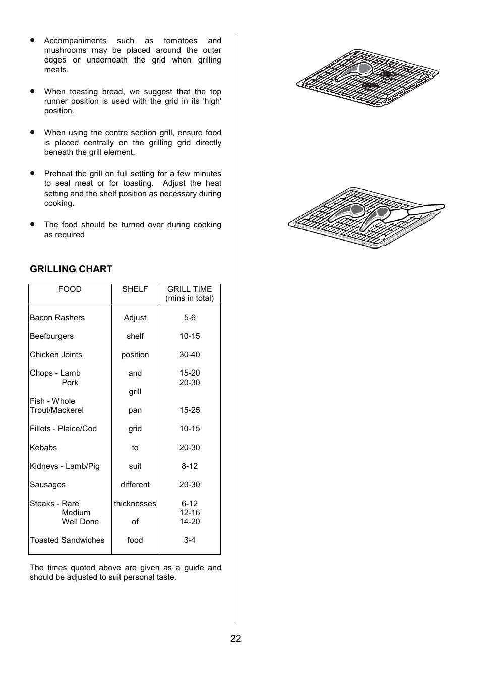 AEG COMPETENCE 311704300 User Manual | Page 22 / 48