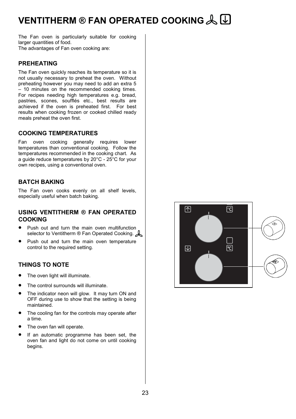 Ventitherm ® fan operated cooking | AEG COMPETENCE 311704300 User Manual | Page 23 / 48