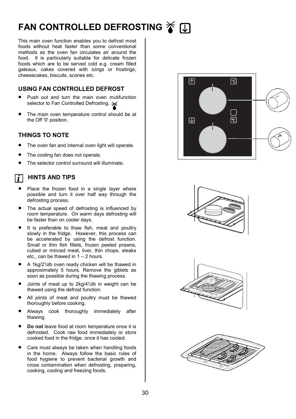 Fan controlled defrosting | AEG COMPETENCE 311704300 User Manual | Page 30 / 48