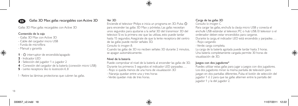 Philips Gafas de 3D activo User Manual | Page 18 / 64