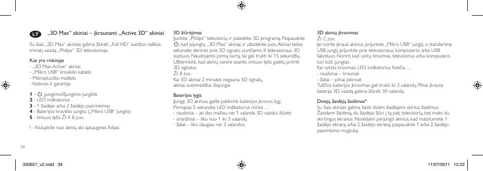 Philips Gafas de 3D activo User Manual | Page 34 / 64