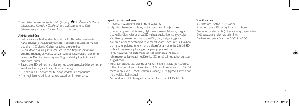 Philips Gafas de 3D activo User Manual | Page 35 / 64