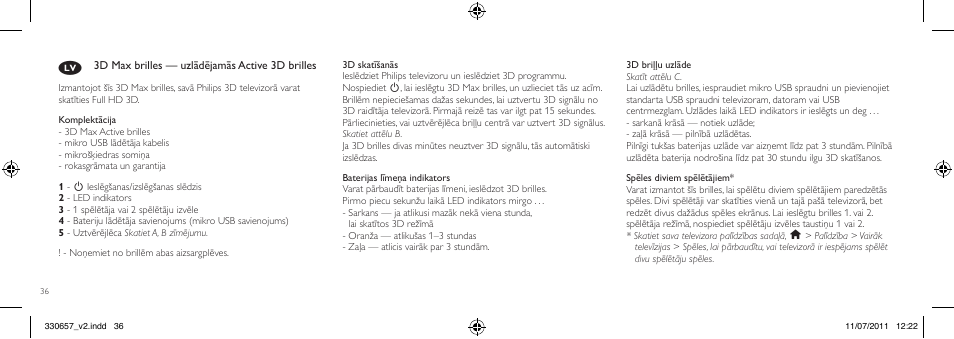 Philips Gafas de 3D activo User Manual | Page 36 / 64