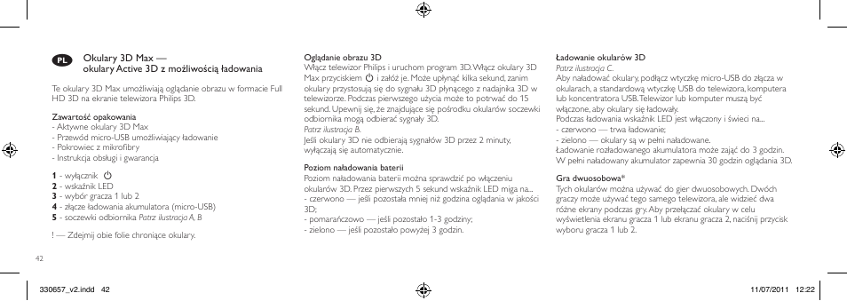 Philips Gafas de 3D activo User Manual | Page 42 / 64