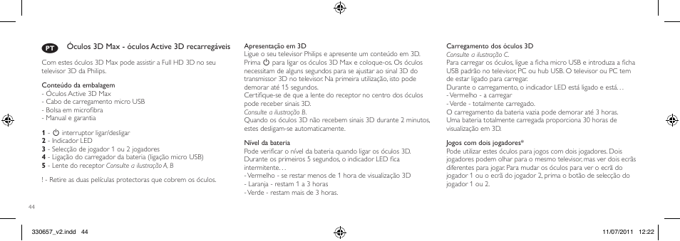 Philips Gafas de 3D activo User Manual | Page 44 / 64
