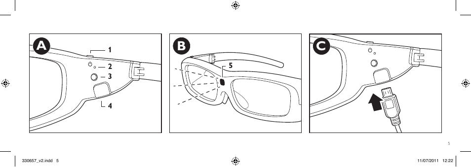 Ab c | Philips Gafas de 3D activo User Manual | Page 5 / 64