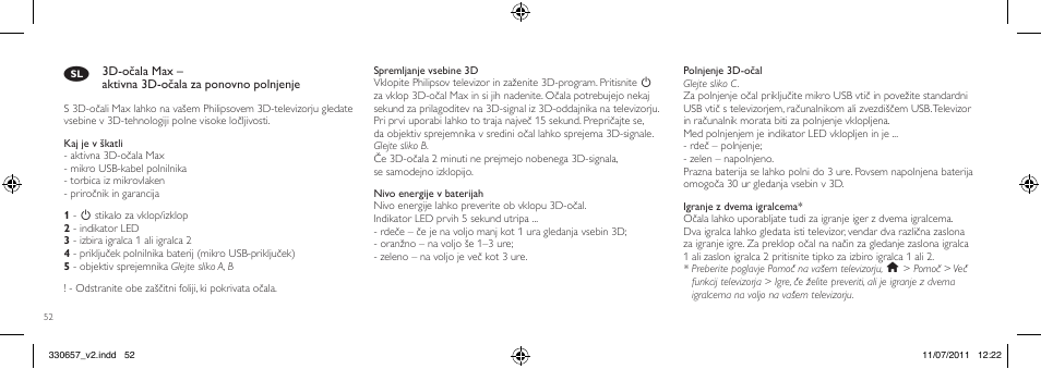 Philips Gafas de 3D activo User Manual | Page 52 / 64