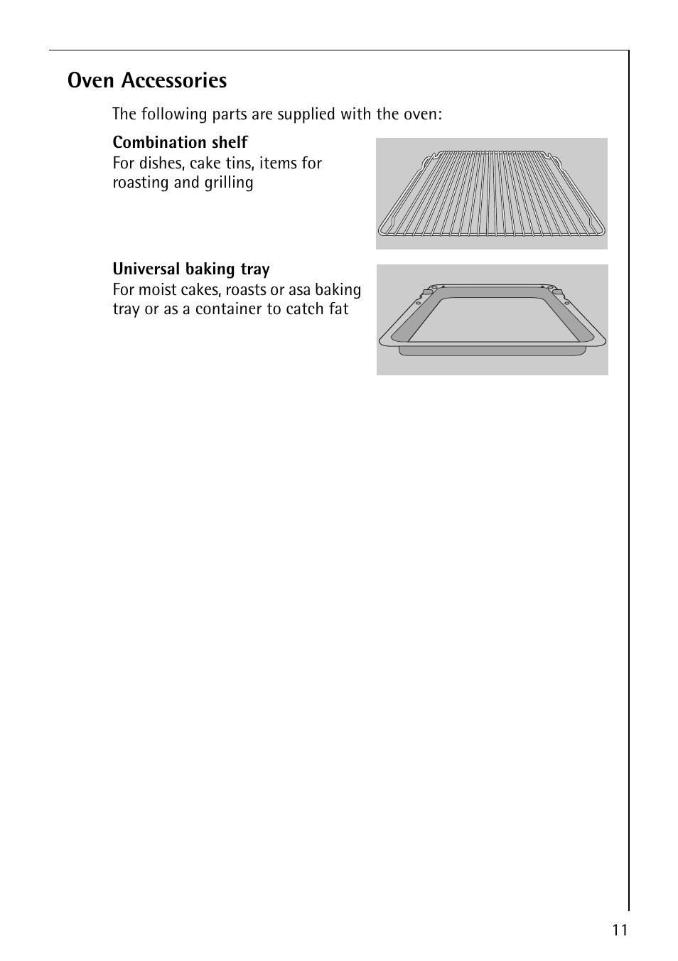Oven accessories | AEG COMPETENCE E3140-1 User Manual | Page 11 / 56