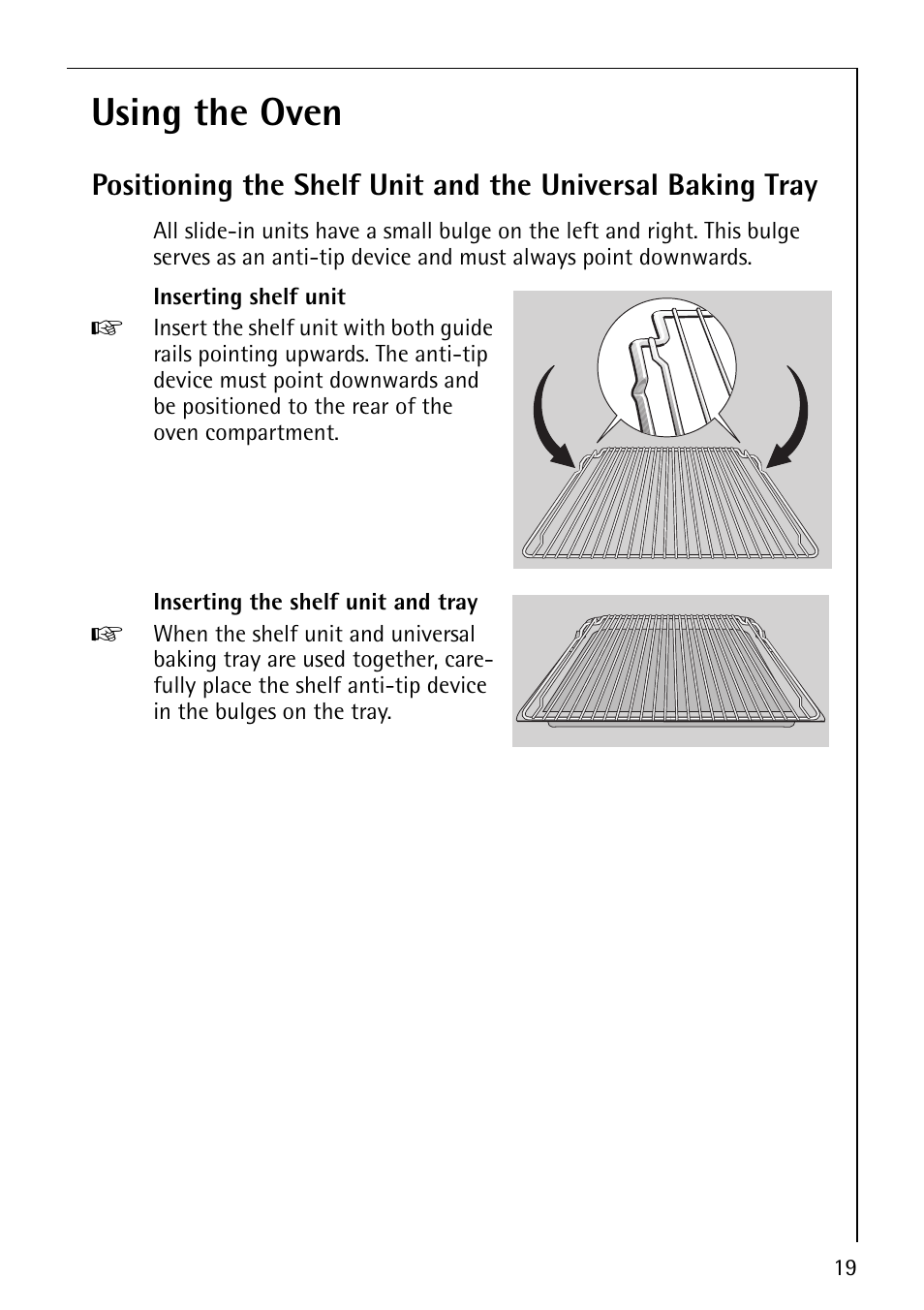 Using the oven | AEG COMPETENCE E3140-1 User Manual | Page 19 / 56