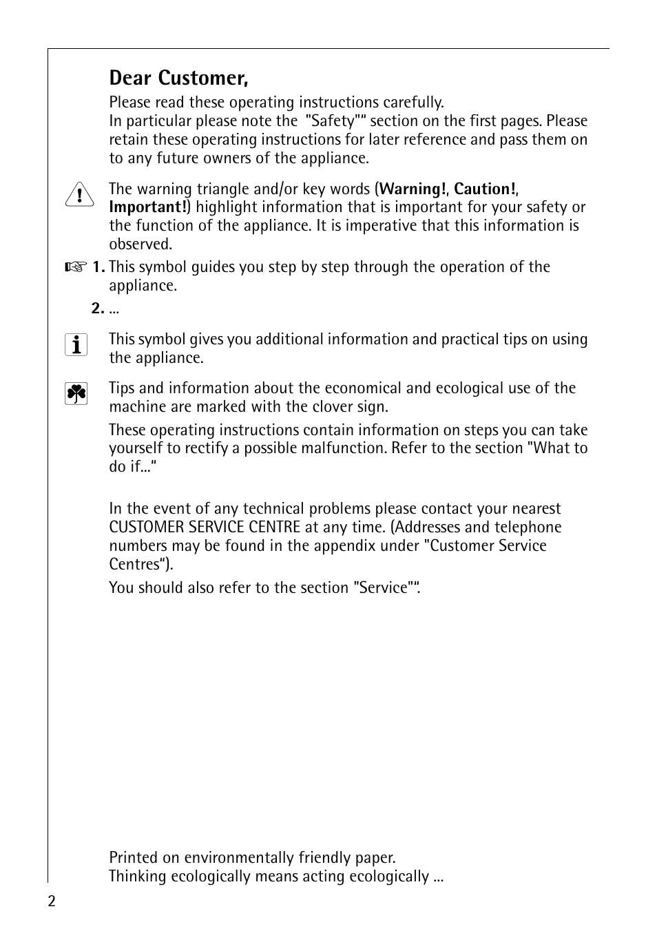 Dear customer | AEG COMPETENCE E3140-1 User Manual | Page 2 / 56
