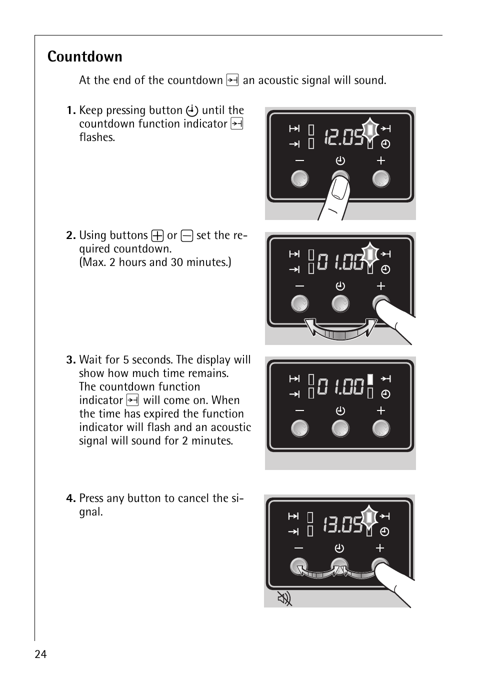 Countdown | AEG COMPETENCE E3140-1 User Manual | Page 24 / 56