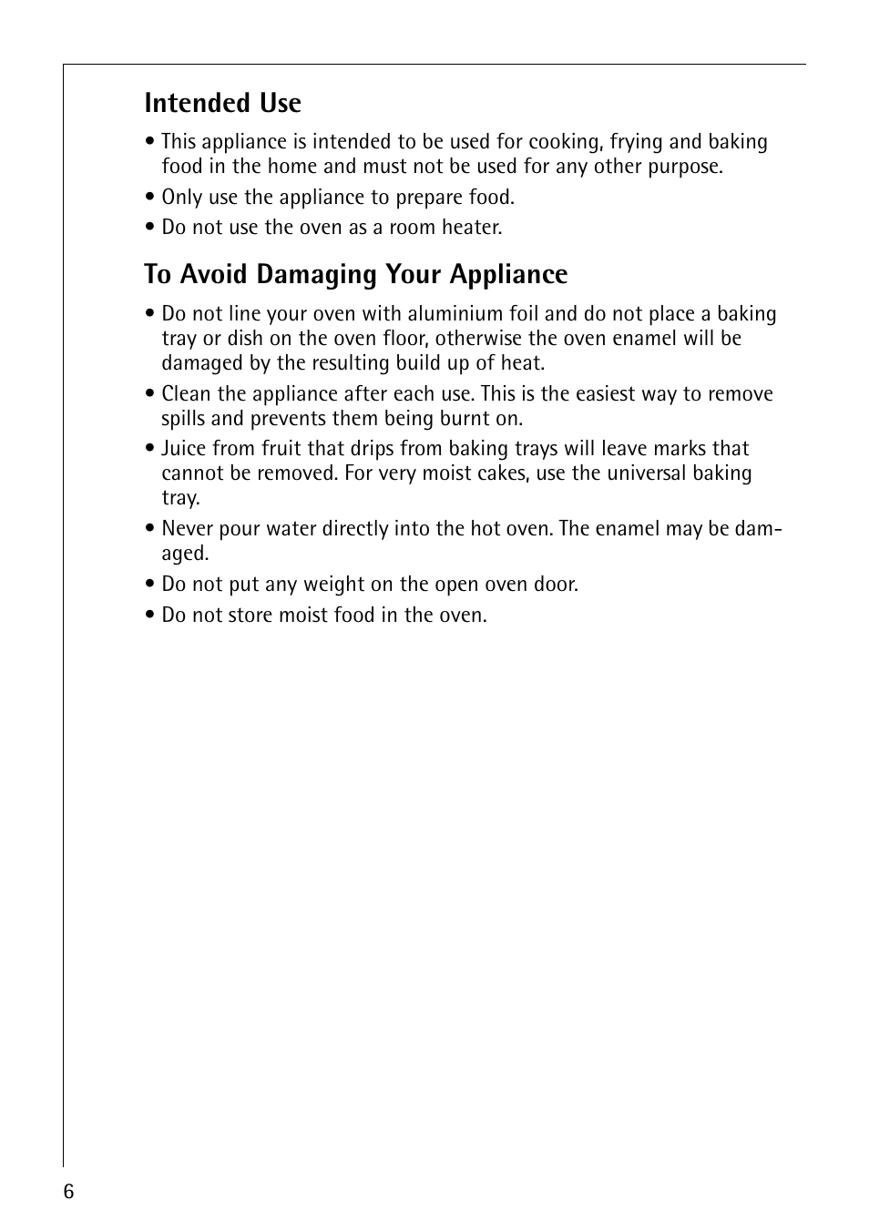 Intended use | AEG COMPETENCE E3140-1 User Manual | Page 6 / 56