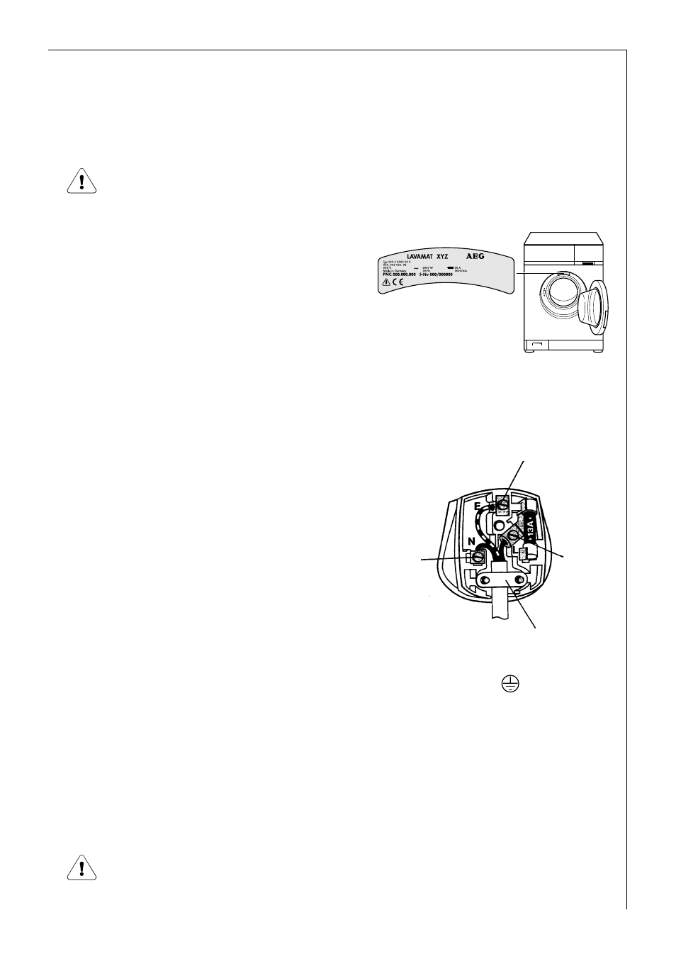 Electrical connection | AEG LAVAMAT 50720 User Manual | Page 41 / 48