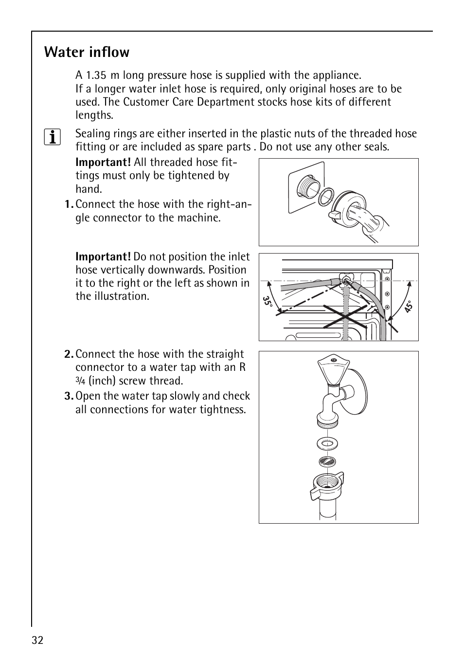 Water inflow | AEG LAVAMAT 52610 User Manual | Page 32 / 40